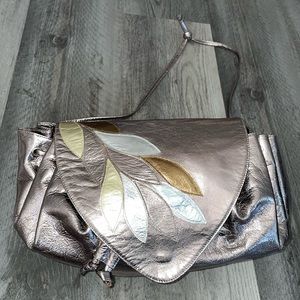 JEAN CLAUDE vintage metallic leather bag!RARE